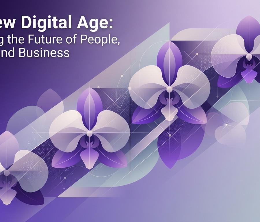 Ilustrasi editorial untuk The New Digital Age: Reshaping the Future of People, Nations and Business